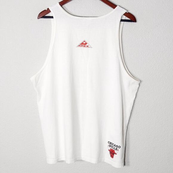 Vintage Chicago Bulls Tank Top 90s Streetwear Bulls Merch Red Apex One USA Sz L - Picture 2 of 8